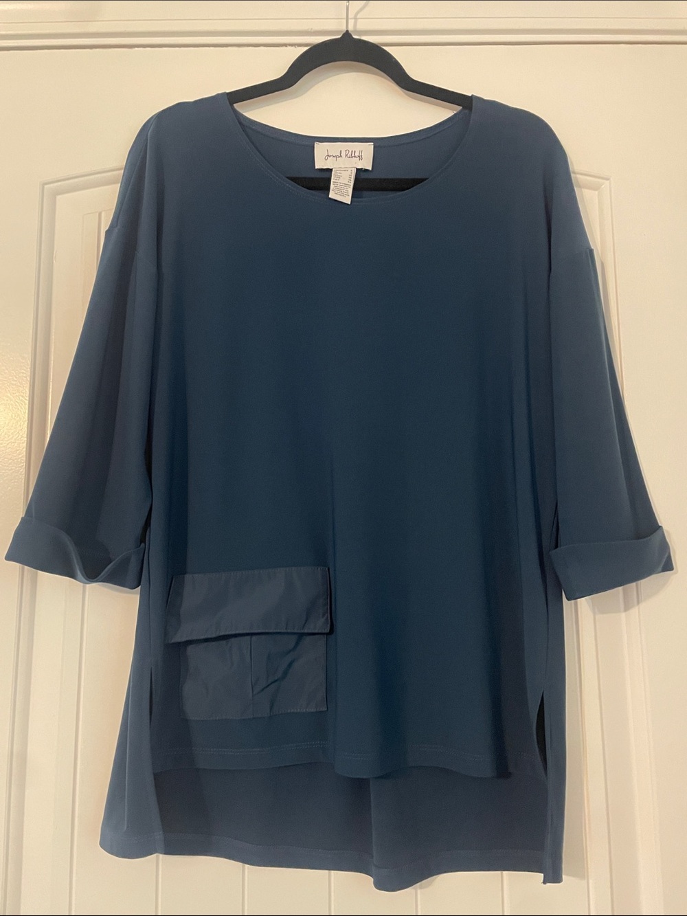 Lysse Relaxed Pocket Tunic Top - Slate Blue